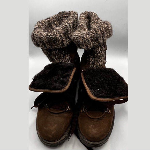 BARNEYS NEW YORK LEATHER NUBUCK HIKING STYLE BOOT - Picture 4 of 15